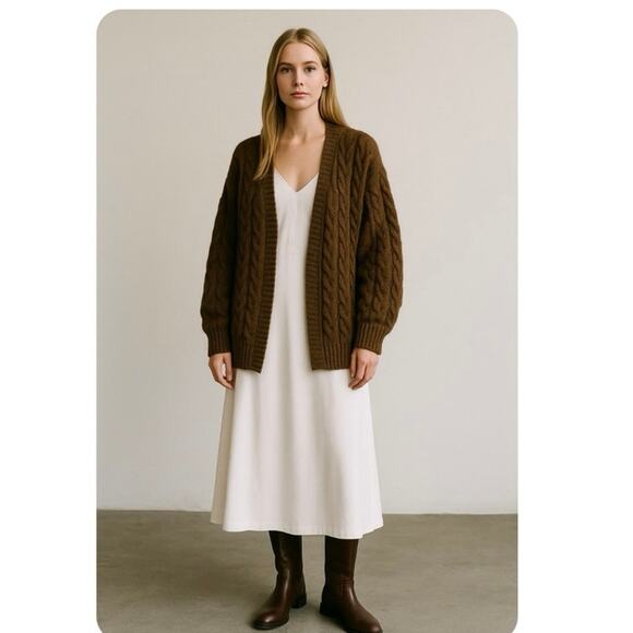 Stone & Sky White Linen Blend Minimalist Coastal Maxi Dress Small - Picture 7 of 7